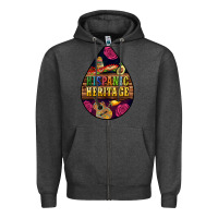 Charcoal Heather teardrop Hispanic Heritage Zipper Hoodie - BundleAndBundleShop