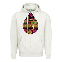 Oatmeal Heather teardrop Hispanic Heritage Zipper Hoodie - BundleAndBundleShop