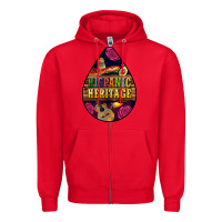 Red teardrop Hispanic Heritage Zipper Hoodie - BundleAndBundleShop