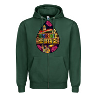 Sports Green teardrop Hispanic Heritage Zipper Hoodie - BundleAndBundleShop