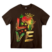 Chocolate Brown juneteenth love Heavy Core Tee - BarkalooDesign