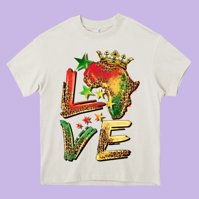 Juneteenth Love Heavy Core Tee Designed By Barkaloodesign