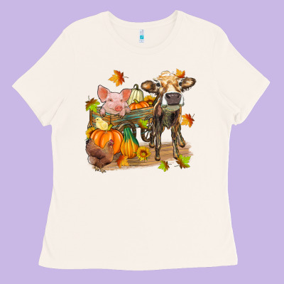 Fall Farm Animals Ladies Tee Designed By Zillion Design Studio