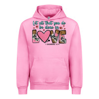 Fuchsia Pink let all that you do be done in love Urban Hoodie - OliviaCreatesArt
