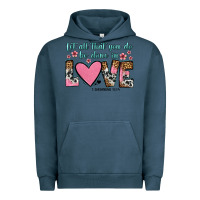Pigment Midnight Navy let all that you do be done in love Urban Hoodie - OliviaCreatesArt