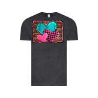 Vintage Black valentine's day hearts turquoise heart Vintage Tee - AdoDesignShop