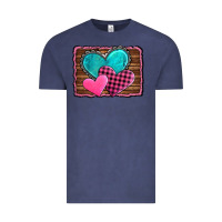 Vintage Denim valentine's day hearts turquoise heart Vintage Tee - AdoDesignShop