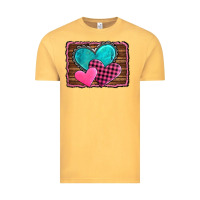Vintage Mustard valentine's day hearts turquoise heart Vintage Tee - AdoDesignShop
