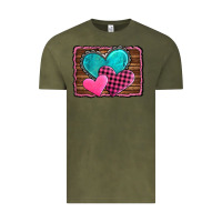 Vintage Olive valentine's day hearts turquoise heart Vintage Tee - AdoDesignShop
