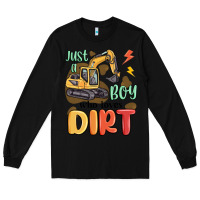 Black just a boy who loves dirt Long Sleeve Tee - MaliasSmallBusiness