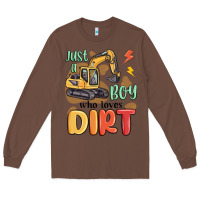 Chestnut just a boy who loves dirt Long Sleeve Tee - MaliasSmallBusiness