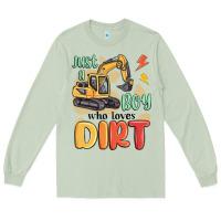 Matcha just a boy who loves dirt Long Sleeve Tee - MaliasSmallBusiness