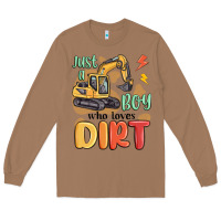 Toasted Coconut just a boy who loves dirt Long Sleeve Tee - MaliasSmallBusiness