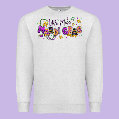 Little Miss Mardi Gras Premium Sweatshirt Designed By Texasbilliewilder