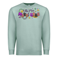 Seafoam little miss mardi gras Premium Sweatshirt - texasbilliewilder