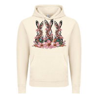Vintage Artic rabbits with blossom flower Vintage Hoodie - Artiststas