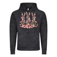 Vintage Black rabbits with blossom flower Vintage Hoodie - Artiststas