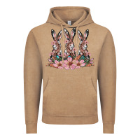 Vintage Coffee rabbits with blossom flower Vintage Hoodie - Artiststas