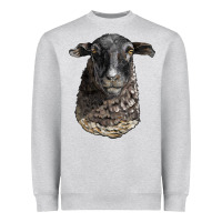 Heather Grey dorper sheep head Heavyweight Sweatshirt - LillyAllenDesigns