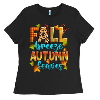 Black fall breeze autumn leaves Ladies Tee - Zillion Design Studio