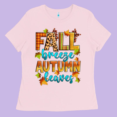 Fall Breeze Autumn Leaves Ladies Tee Designed By Zillion Design Studio