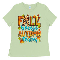 Matcha fall breeze autumn leaves Ladies Tee - Zillion Design Studio