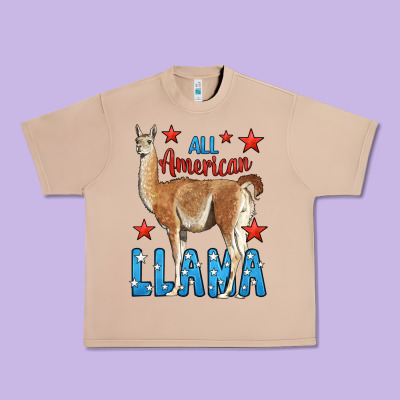 All American Llama Urban Heavy Tee Designed By Lillyallendesigns