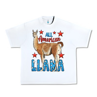 White All American Llama Urban Heavy Tee - LillyAllenDesigns