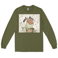 Army Green nail boss Long Sleeve Tee - MaliasSmallBusiness