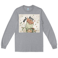 Heather Grey nail boss Long Sleeve Tee - MaliasSmallBusiness