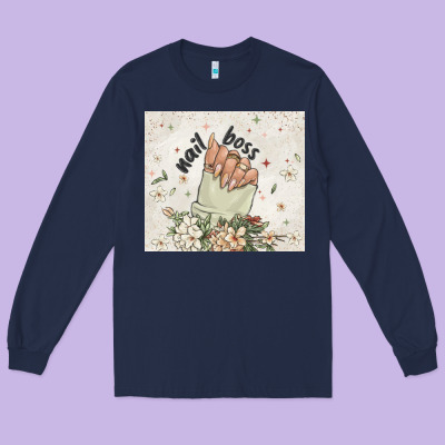 Nail Boss Long Sleeve Tee Designed By Maliassmallbusiness