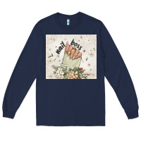 Navy nail boss Long Sleeve Tee - MaliasSmallBusiness