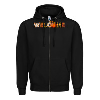 Black welcome pumpkin Zipper Hoodie - BundleAndBundleShop