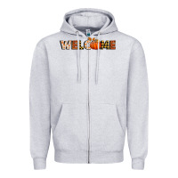 Heather Grey welcome pumpkin Zipper Hoodie - BundleAndBundleShop