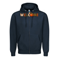 Navy welcome pumpkin Zipper Hoodie - BundleAndBundleShop