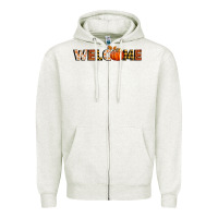 Oatmeal Heather welcome pumpkin Zipper Hoodie - BundleAndBundleShop