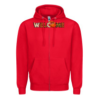 Red welcome pumpkin Zipper Hoodie - BundleAndBundleShop