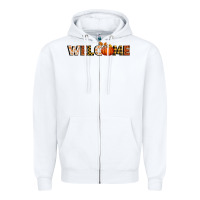 White welcome pumpkin Zipper Hoodie - BundleAndBundleShop