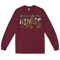 Burgundy nurse coffee scrubs rubber gloves Long Sleeve Tee - JahusDesignShop