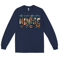 Navy nurse coffee scrubs rubber gloves Long Sleeve Tee - JahusDesignShop