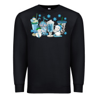 Black winter snowman coffee cups Premium Sweatshirt - texasbilliewilder
