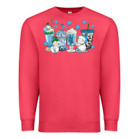 Cardinal winter snowman coffee cups Premium Sweatshirt - texasbilliewilder