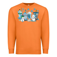 Carrot winter snowman coffee cups Premium Sweatshirt - texasbilliewilder