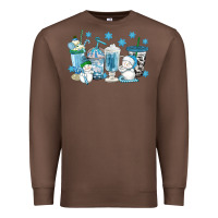 Chestnut winter snowman coffee cups Premium Sweatshirt - texasbilliewilder