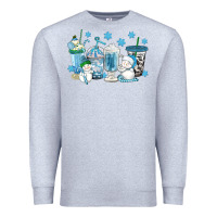 Heather Grey winter snowman coffee cups Premium Sweatshirt - texasbilliewilder