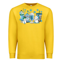 Lemon winter snowman coffee cups Premium Sweatshirt - texasbilliewilder