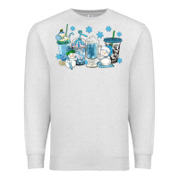 Oatmeal Heather winter snowman coffee cups Premium Sweatshirt - texasbilliewilder