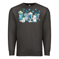 Smoke winter snowman coffee cups Premium Sweatshirt - texasbilliewilder