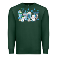 Sports Green winter snowman coffee cups Premium Sweatshirt - texasbilliewilder