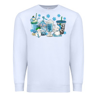 White winter snowman coffee cups Premium Sweatshirt - texasbilliewilder